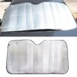 Silver Aluminum Foil Sun Shade Car Windshield Visor Cover Block Front Window Sunshade UV Protect, Size: 130 x 60cm Cheap