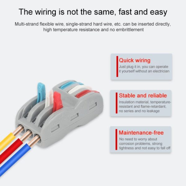 10pcs SPL-3 3 In 3 Out  Colorful Quick Line Terminal Multi-Function Dismantling Wire Connection Terminal Sale