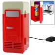 Mini USB PC Fridge Beverage   Drink Cans Cooling   Heating(Red) Hot on Sale