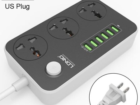 LDNIO SC3604 6 x USB Ports Multi-function Travel Home Office Socket, Cable Length: 2m, US Plug Fashion