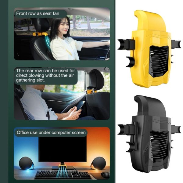 F415 Car Multifunctional Seat Back USB Fan(Black) Hot on Sale