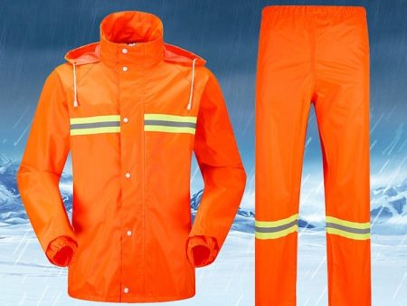 Adult Split Reflective Raincoats Rain Pants Cleaners Waterproof Clothes Labor Insurance Safety Sanitation Suits, Size: L Supply