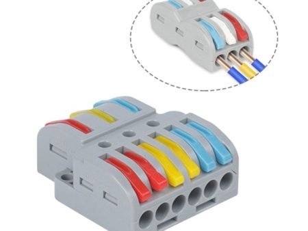 2pcs SPL-63 3 In 6 Out Colorful Quick Line Terminal Multi-Function Dismantling Wire Connection Terminal Online