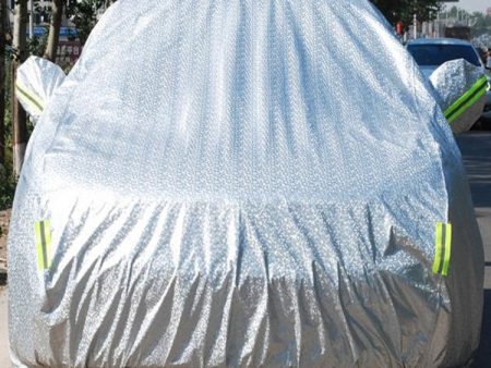 Aluminum Film PEVA Cotton Wool Anti-Dust Waterproof Sunproof Anti-frozen Anti-scratch Heat Dissipation SUV Car Cover with Warning Strips, Fits Cars up to 4.8m(187 inch) in Length Online