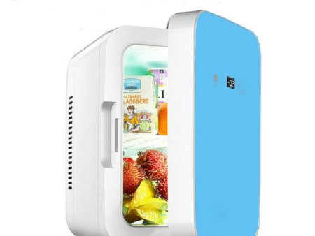 Somate SMT-8L Digital Display Car Home Dual-use Mini Refrigerator, Color:Blue, Specification:CN Plug on Sale