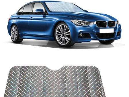 Sun Shade Three Compartments Car Windshield Visor Cover Block Front Window Sunshade UV Protect, Size: 140 x 70cm For Discount