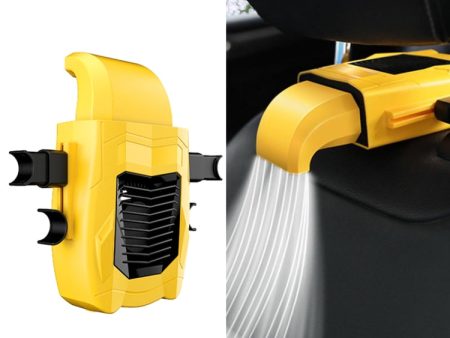 F415 Car Multifunctional Seat Back USB Fan(Yellow) For Cheap