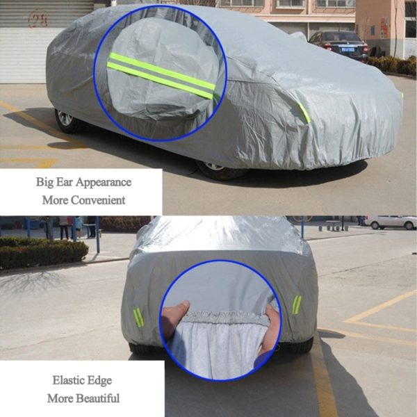 PEVA Anti-Dust Waterproof Sunproof Sedan Car Cover with Warning Strips, Fits Cars up to 4.1m(160 inch) in Length Online