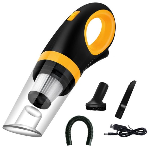 Car Vacuum Cleaner Wireless USB Charging High Power Small Handheld Vacuum Cleaner(Black Yellow) Supply