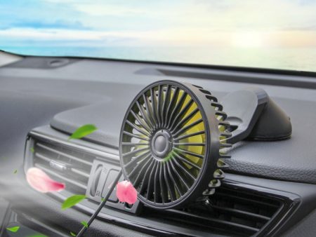 F402 Portable Car Center Console Sucker Electric Cooling Fan with Aromatherapy Supply