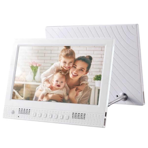 10.1 inch LED Display Multi-media Music & Movie Player Digital Photo Frame with Remote Control, Allwinner E200s Program, Support USB-Disk   SD Card, Body Sensor, Built in Stereo Speaker(White) Cheap