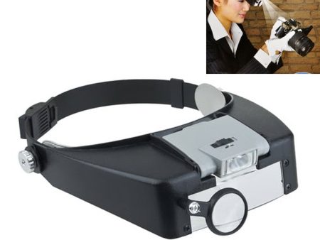 Headband Style 1.5X   3X   8.5X   10X Magnifier with 2 LED Lights(Grey) Online Hot Sale