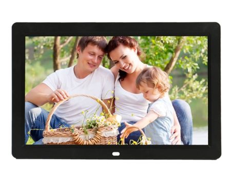 12 inch LED Display Multi-media Digital Photo Frame with Holder & Music & Movie Player, Support USB   SD   Micro SD   MMC   MS   XD Card Input(Black) Hot on Sale