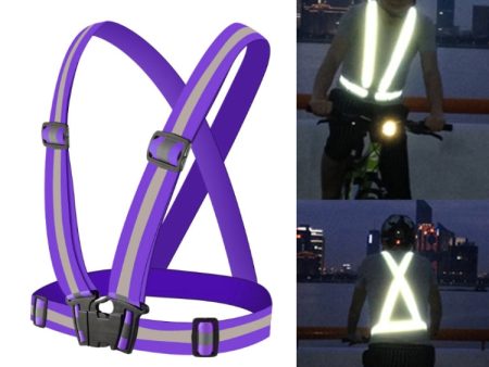 Night Riding Running Flexible Reflective Safety Vest(Purple) Discount