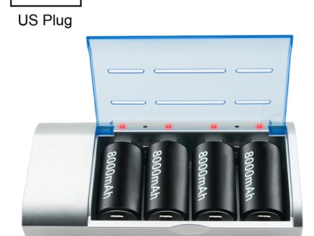 AC 100-240V 4 Slot Battery Charger for AA & AAA & C   D Size Battery, US Plug Online now