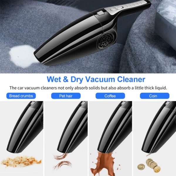 Car Vacuum Cleaner High Power 120W Home Car Dual-use Vacuum Cleaner Powerful Dry and Wet Wired Models Seventh Generation(White) Cheap