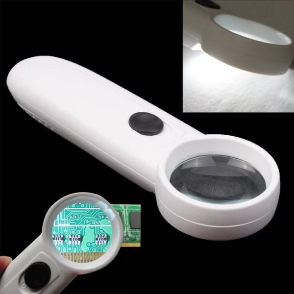 15X Handheld Exclamation Mark Type Magnifier with 2 LED Discount