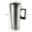 DC 12V Stainless Steel Car Electric Kettle Heated Mug Heating Cup with Charger Cigarette Lighter, Capacity: 300ML For Sale