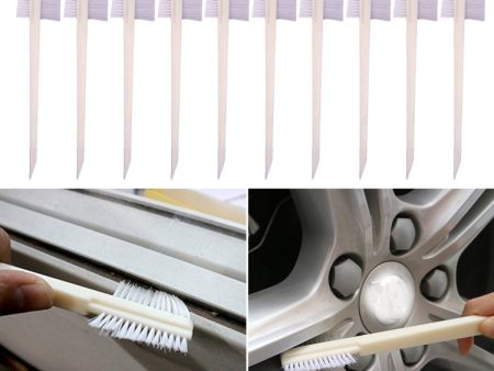 10 PCS Car Head Engine Brush Double-Sided Groove Brush(White) Fashion