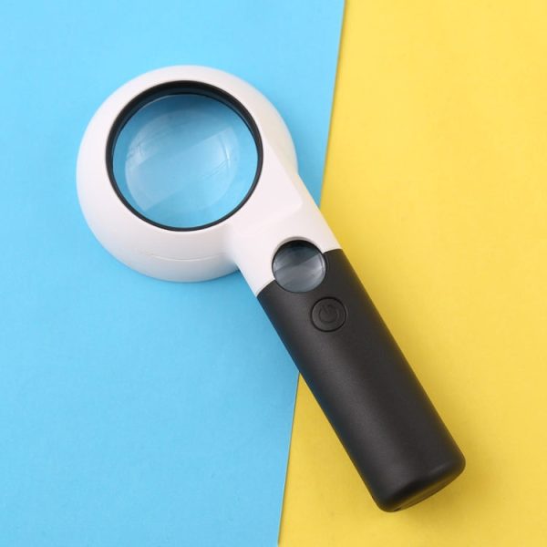 CH55-8L Hand-Held With LED Lamp Magnifier Double Lens 7 Times   20 Times Portable Magnifying Glass Supply