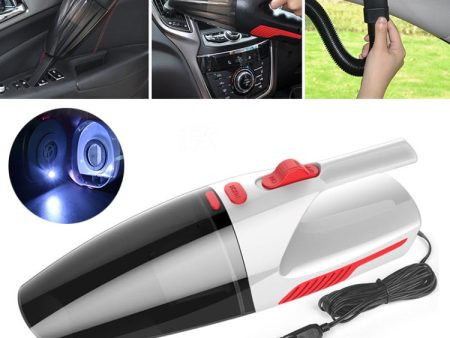 Car Wired Portable 120W Handheld Powerful Vacuum Cleaner with LED Light Cable Length: 5m(White) Supply