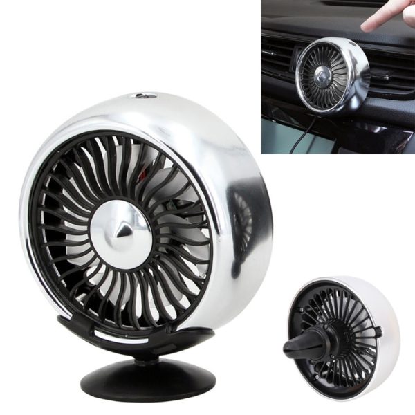 Multi-function Portable Car Air Outlet Sucker Electric Cooling Fan(Silver) Online Sale