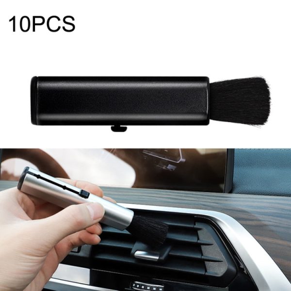 10 PCS Car Air Conditioner Air Outlet Telescopic Cleaning Brush, Color: Black Online Hot Sale