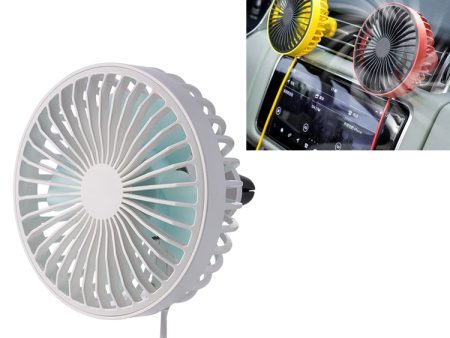 F829 Portable Car Air Outlet Electric Cooling Fan with LED Light(White) Online now